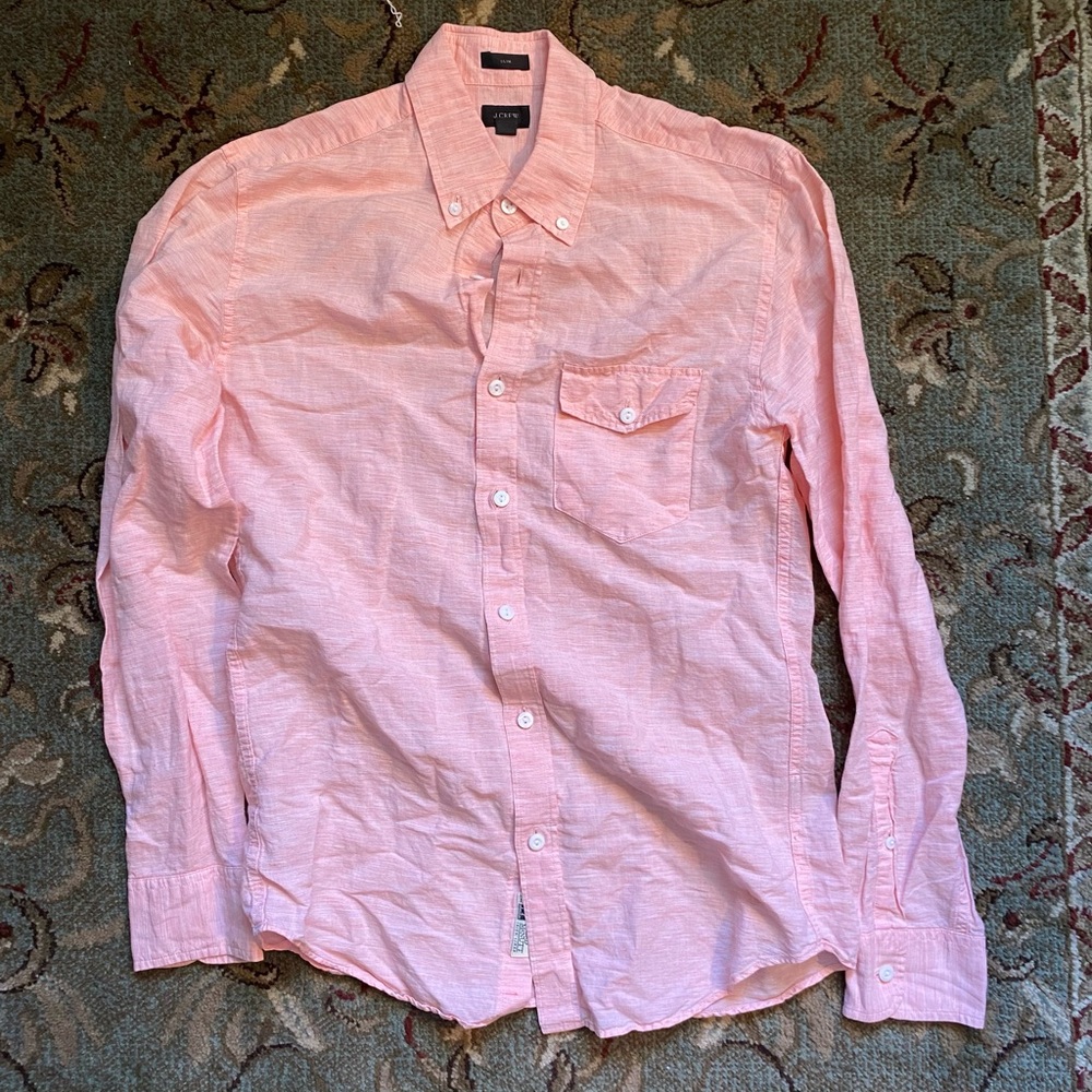 J Crew Pink Men’s Small Slim Dress Shirt